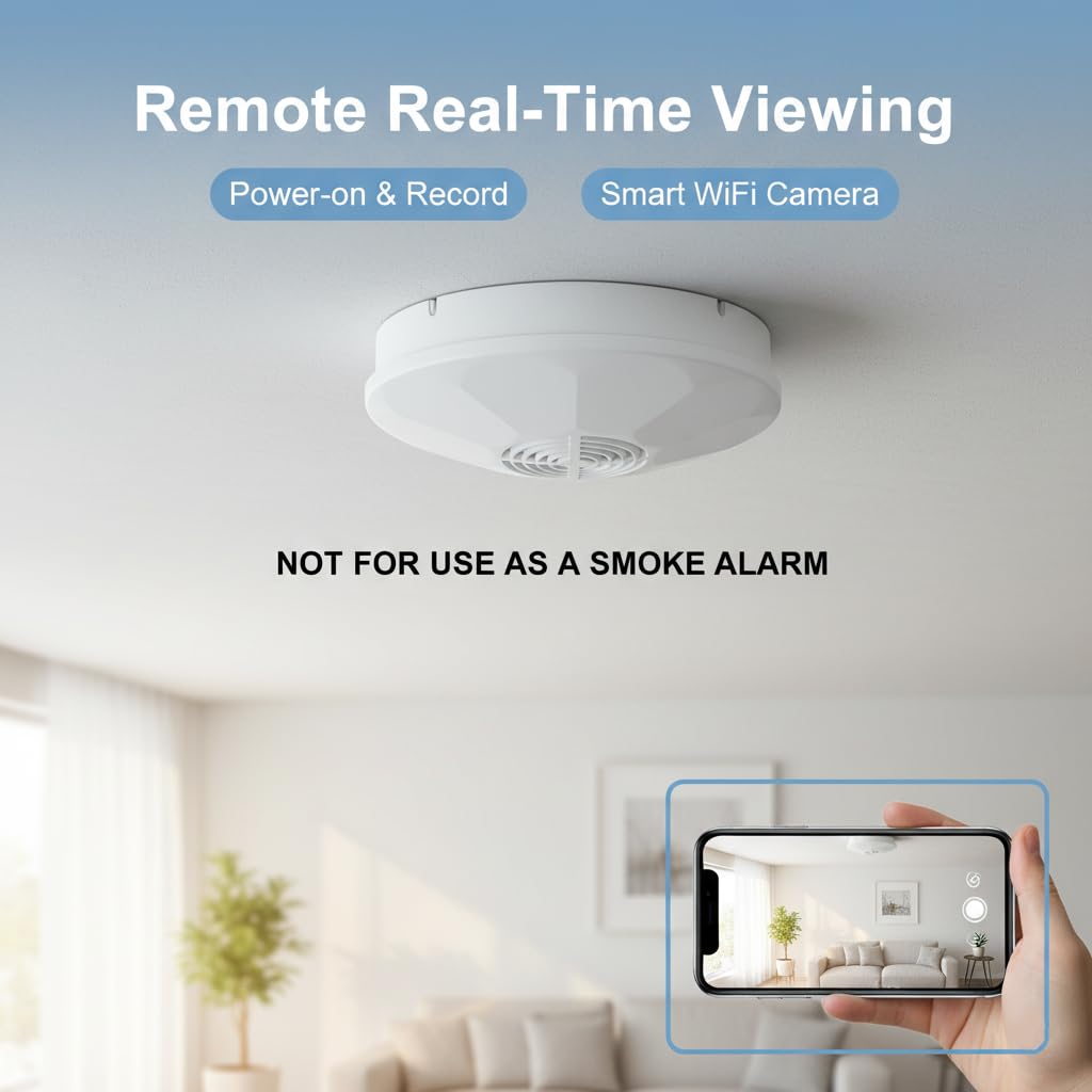 ULar 1080P FHD Security Camera with Built-in Large Capacity Battery, WiFi Remote Viewing, HD Night Vision, Ceiling/Wall Mount, Motion Detection, Local Recording with 32GB SD Card Included No Audio