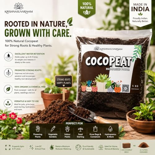 Image of Cocopeat 10kg Low EC Decompressed Powder Ready to Use | Sterilized Coconut Fiber Growing Medium for Seed Germination, Potting Mix, Indoor & Outdoor Gardening & Soil Aeration