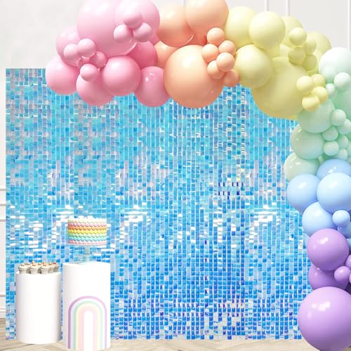 Panneau à paillettes bleu irisé MSDADA 36 pièces pour fond décoratif de fête