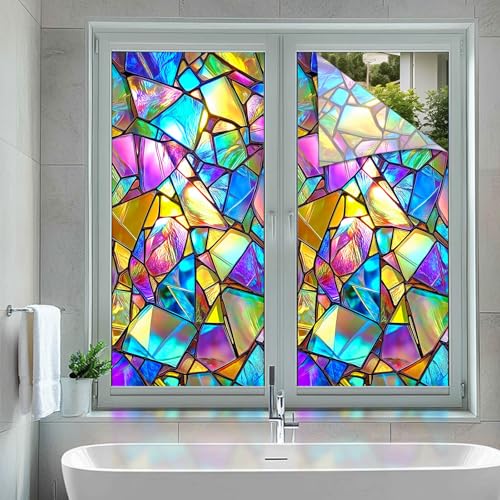 Película decorativa de ventana vidriera BlissYard 17.7 x 39.3 pulg miniatura 5