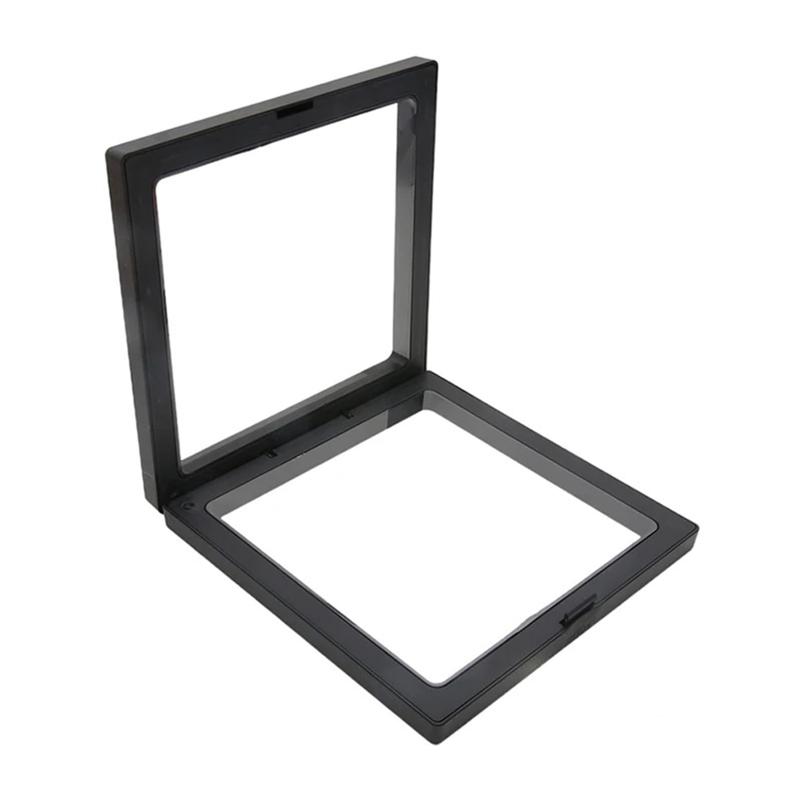 16pcs PE Film Colorful Jewelry Storage Box 3D Packaging Case Gemstone Free Stand Floating Frame Membrane Ring Earring Bracelet Display For Earring Necklace Bracelet(Black,11cm)