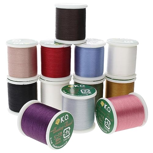 KO Thread Nylon Beading 12‑Piece Color Assortment (330TEX)
