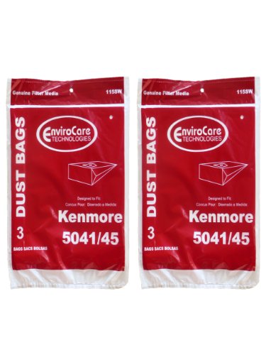 6 Kenmore #20-5045 Type H Canister Vacuum Cleaner Bag Model 203040 24025 23040 20035, 20350, 20395, 24031, 24200, 24203, 21040, 24205, 24300, 25170, 25250, 25300, 25320, 26350, 26355, 27320, 28320, 28350, 29035, 29200, #02050001000, #609218