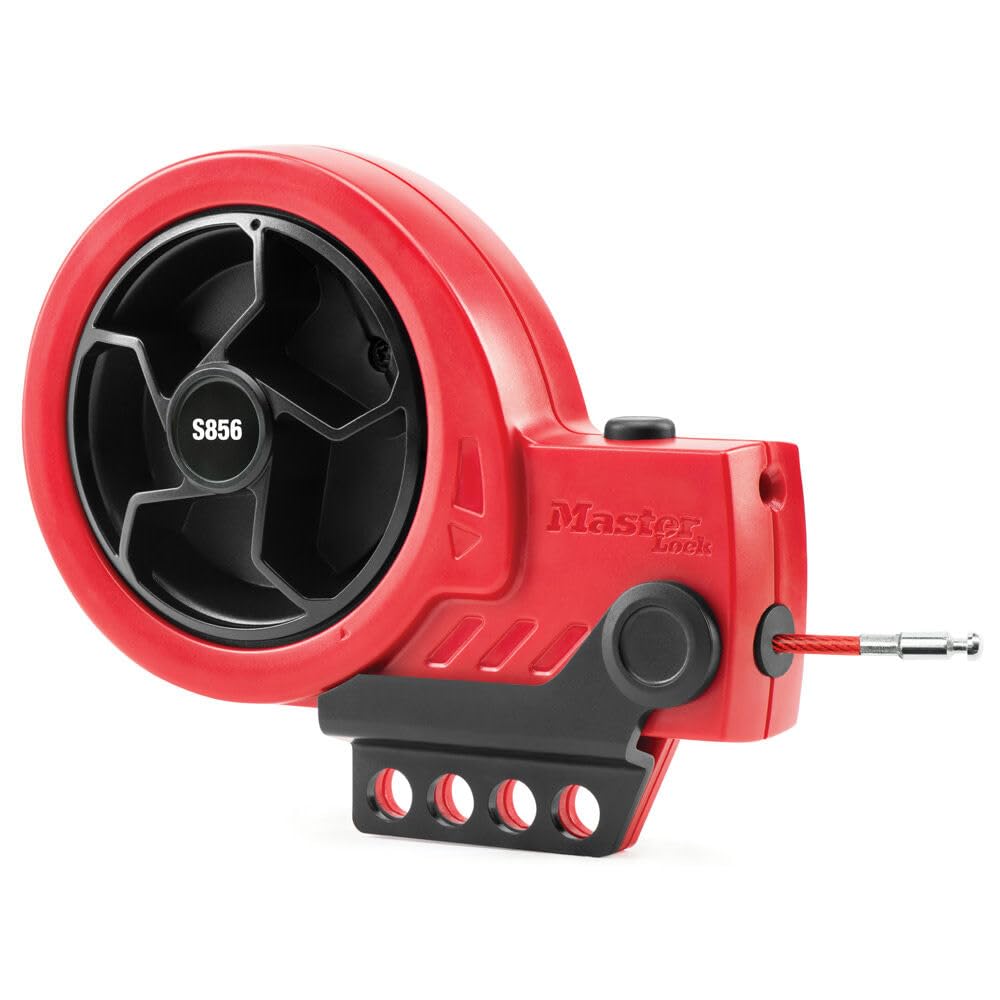 Master Lock Signaleinrichtung mit einziehbarem Kabel [Stahlseil mit roter Kunststoffbeschichtung] – Sicherheit, Verdampfer – S856