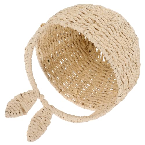 ABOOFAN Easter Rattan Basket Bunny Woven Basket Wicker Candy Eggs Baskets Cute Rabbit Picnic Hamper Fruit Storage Serving Baskets with Handle for Easter Egg Hunting Picnic