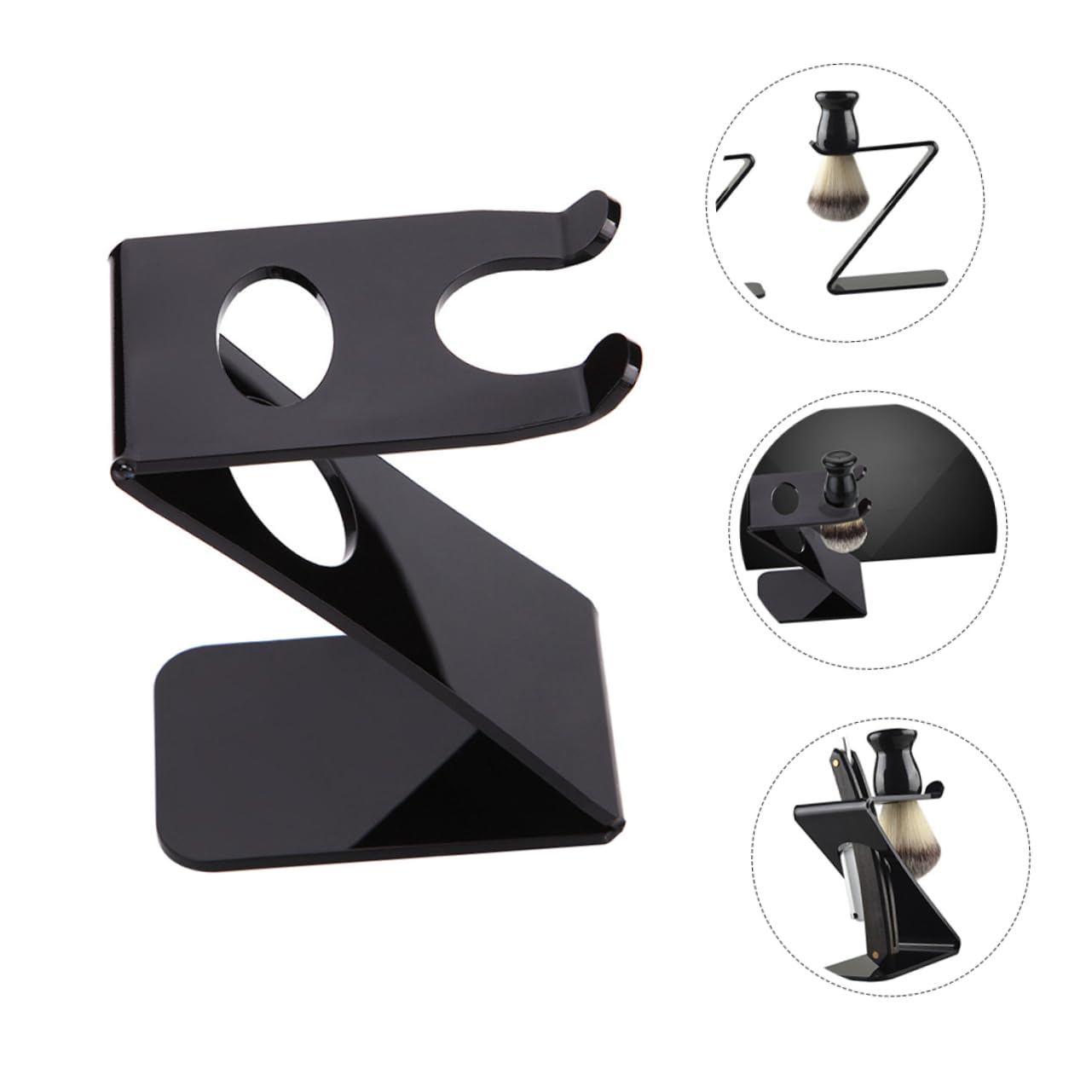 5pezzi Supporto Per Rasoio e Spazzola Da Barba Organizer Da Scrivania Per Rasoi Design Moderno e Funzionale Per Bagno Accessorio Per Della Barba Resistente e Pratico Per Uomini