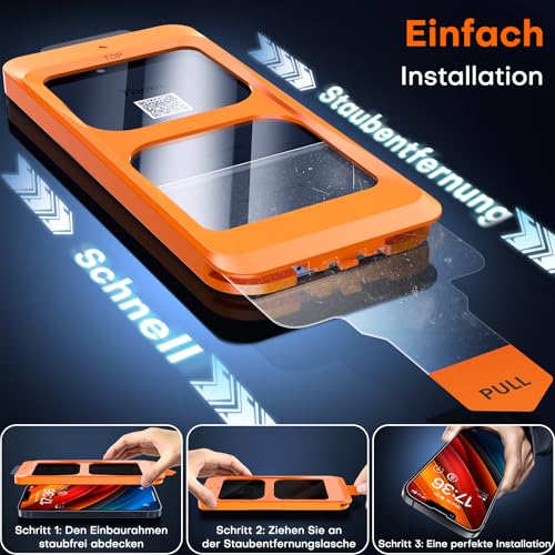 TOCOL für iPhone 12 Mini für Panzerglas Sichtschutz, Einfache Montage – Ansicht 4