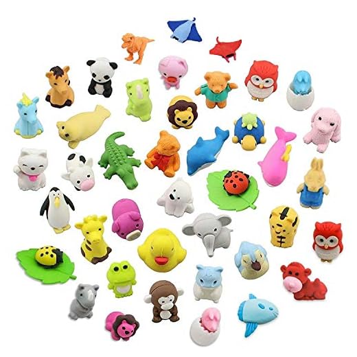LW Funny Toys 30PCS Animal Erasers Bulk Mini Assorted Puzzle Erasers Collectible for Classroom Rewards Games Prizes Carnivals and School Supplies Best Gifts Party Gifts