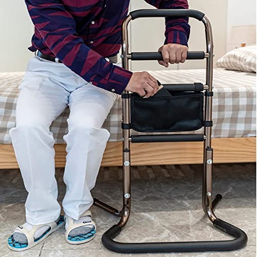 MOUSKE Chair Stand Assist Adjustable Heights Safety Hand Rail, Bed Safety Assisting Rails with Storage Pocket, Mobility & Daily Living Aids, for Elderly, Disabled, Pregnant
