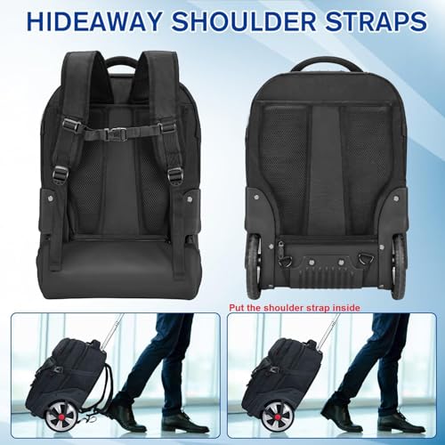 MATEIN Large Travel Rolling Backpack