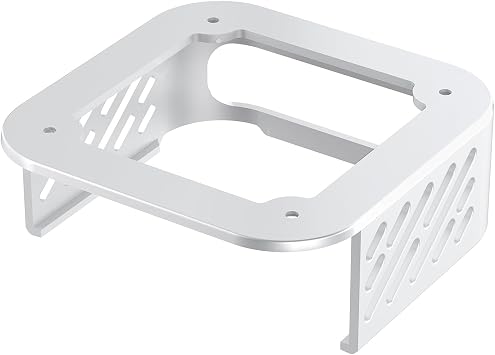 Under Desk Mount for 2024 Mac mini M4/M4 Pro, Under Desk Stand and Wall Mount with Heat Dissipation Design, Compatible with Mac mini M4/M4 Pro, Silver