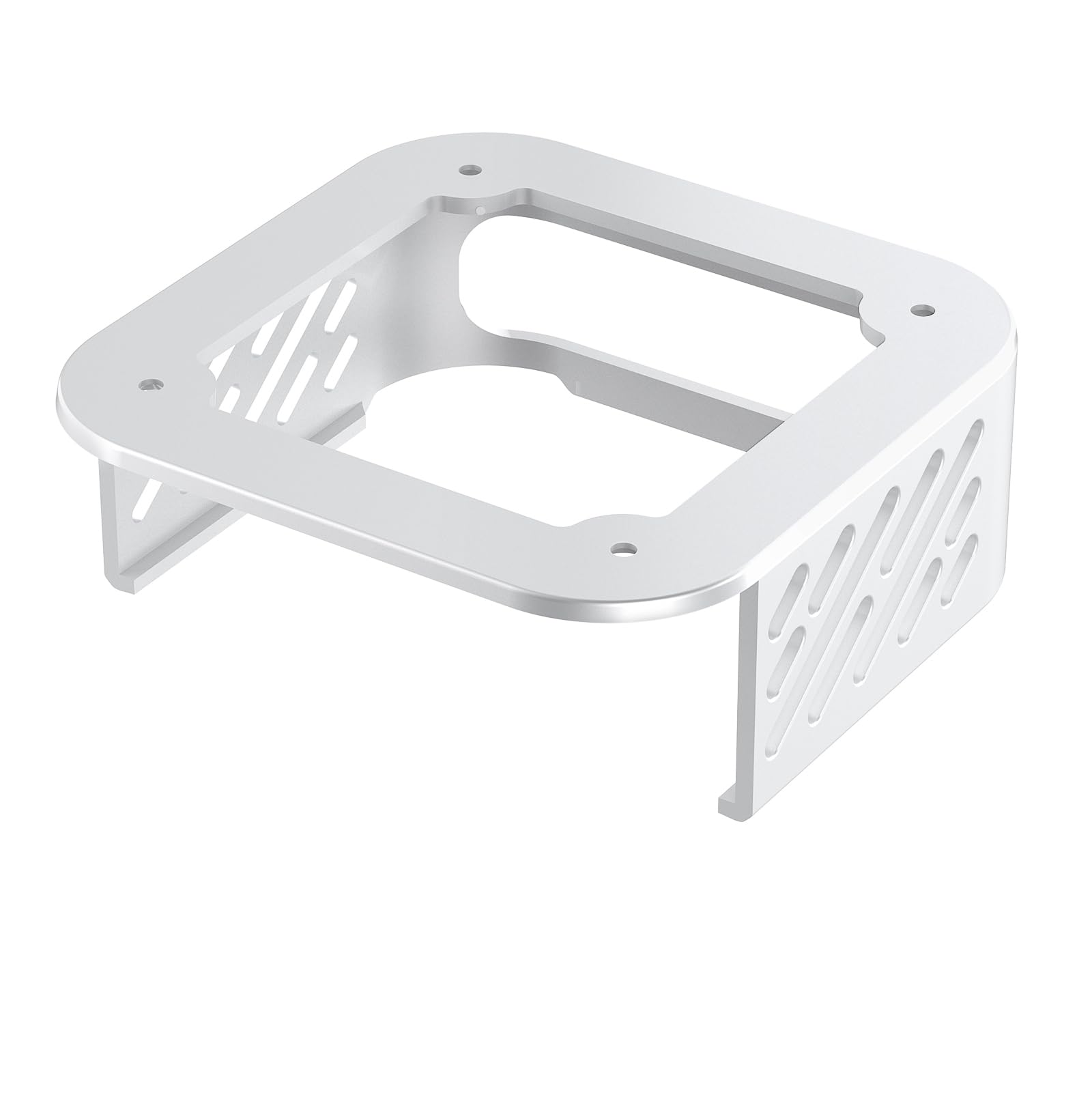 Supporto Da Scrivania E Montaggio A Parete Per Mac Mini M4/M4 Pro 2024 - NewHail, In Plastica, Design Scheletrato Per Dissipazione Calore, Include Viti E Nastro Biadesivo, Argento - 3