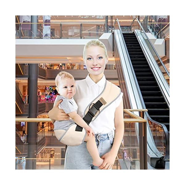 SERAPHY Babytragetuch Babytrage Neugeborene ab Geburt, Ergonomische Tragetuch Baby Babytrage ab Geburt für Säuglinge und Kleinkinder von 5-30KG Beige – Bild 7