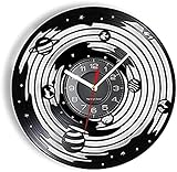 Wall Clock Astronomy Wall Clock Planet Orbits Boundless Cosmic Space Etched Vinyl Wall Clock...