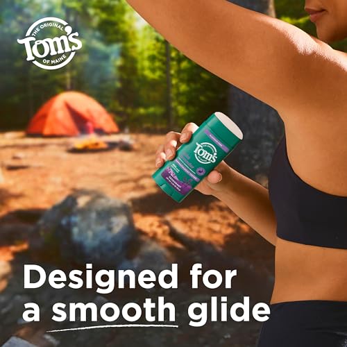 Tom’s of Maine Wild Lavender Natural Deodorant for Men and Women, Aluminum Free, No Artificial Fragrances, Dyes, or Preservatives, Baking Soda Free, 48-Hour Odor Protection, 3.25 oz (2 Pack)