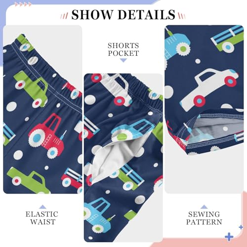 ZZXXB Lorry Truck Boys Long Pants Soft Trousers Elastic Waist Kids Lounge Bottoms with Pockets S-XL4