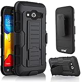 Galaxy Avant Case, Samsung Galaxy Avant G386 Case, Starshop iRobot Dual Layer Holster Case with Kickstand and Locking Belt Swivel Clip Black