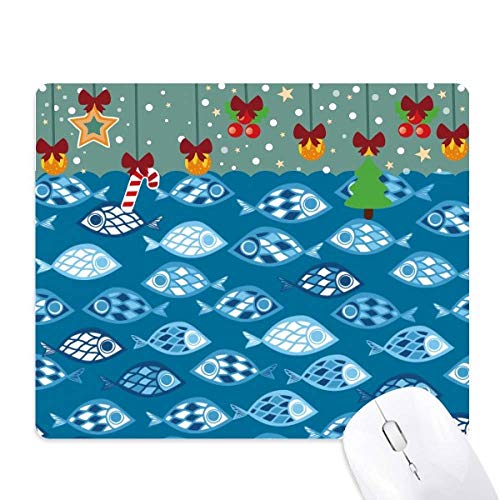 Tapis de souris en caoutchouc motif poissons bleu haute finition