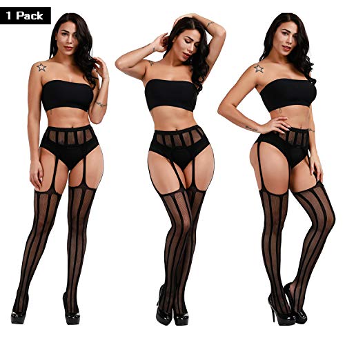Image of DRESHOW 6 Pack Fishnet Garter Belt Stocking Suspender Pantyhose Tights Thigh High Pantyhose