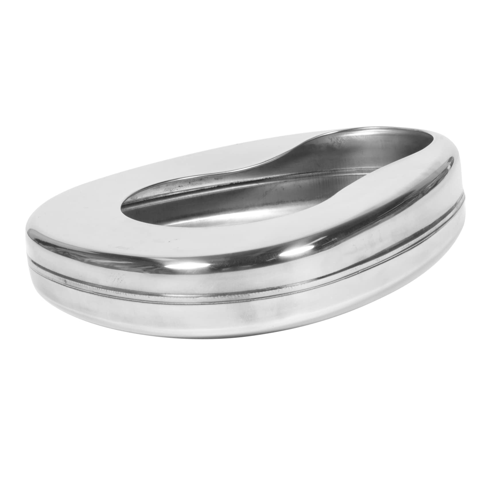 Padella Sanitaria in Acciaio Inox per Pazienti Allettati, Argento | Design Liscio Antiversamento, Facile Pulizia, Forma Sagomata Confortevole, Uso Domestico, per Donne in Gravidanza