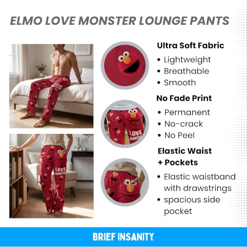 Image of BRIEF INSANITY Sesame Street Character Pajama Pants for Men & Women - Soft Loose-Fit Lounge Bottoms with Side Pockets