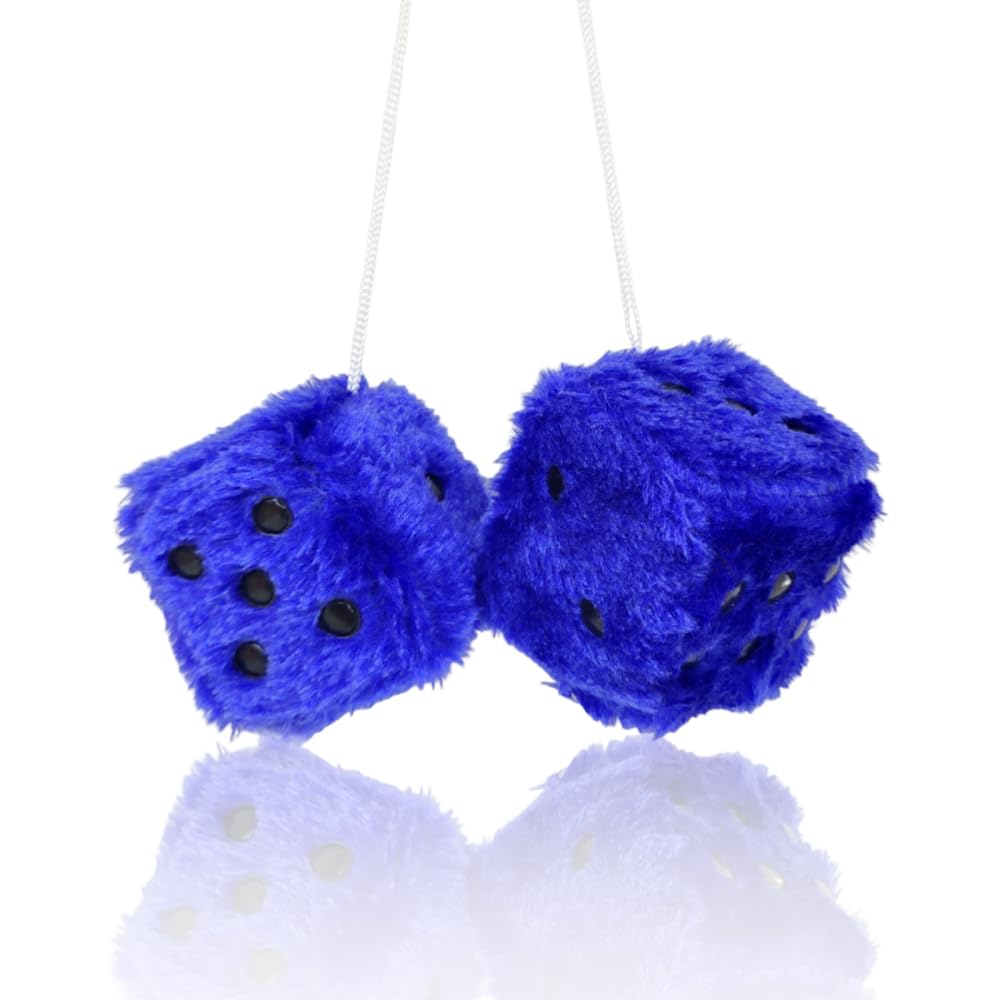 Dadi Peluche Per Auto ShawFly - Coppia Soffice Blu Da Appendere Allo Specchietto