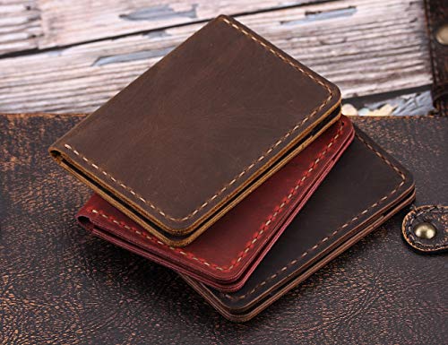Robrasim Handmade Bifold Leather Wallet - Minimalist Leather Credit Card Wallet 6