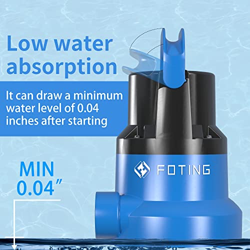 1/2 HP Sump Pump Submersible, 1937 GPH Water Pump For