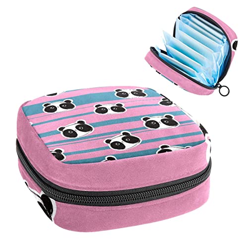 Women Sanitary Napkins Pads Handbag Ladies Menstrual Cup Pouch Girls Portable Tampon Storage Bag Panda Period Pouch with Zipper