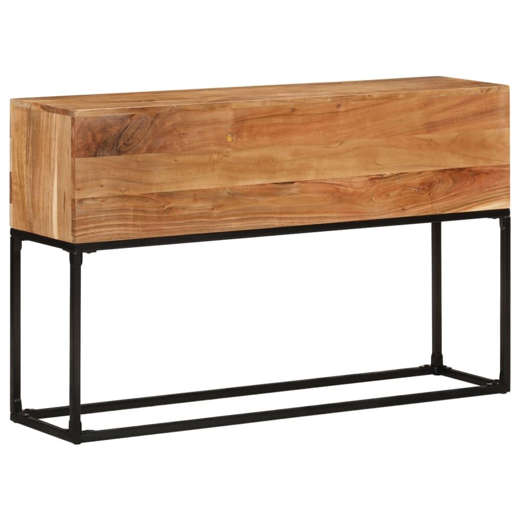 SXZenSpace Console Table 120x30x75 cm Solid Acacia Wood, Industrial Vintage Coffee or Hallway Sofa Side Table, Small Living Room Accent Furniture for Corridor, Bedroom Entryway