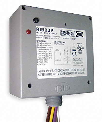 Functional Devices / Rib RIB02P Enclosed Pre-Wired Relay, 20A@300Vac, Dpdt