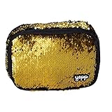 Estojo Escolar Paetê Muda de Cor Organizador Jumbo Amarelo