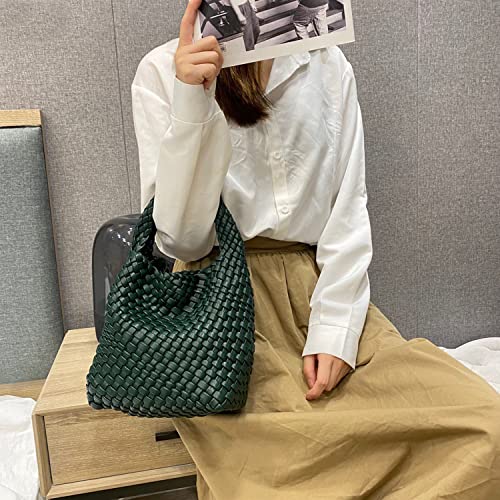 JINMANXUE Small Woven Bag for Women Cute Hobo Tote Handbag Mini Clutch Purse Vegan Leather Crossbody Shoulder Handmade Bags2