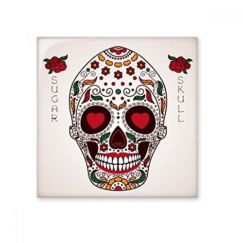 Carreaux céramique mexicaine tête de mort fleur blanche pour déco murale