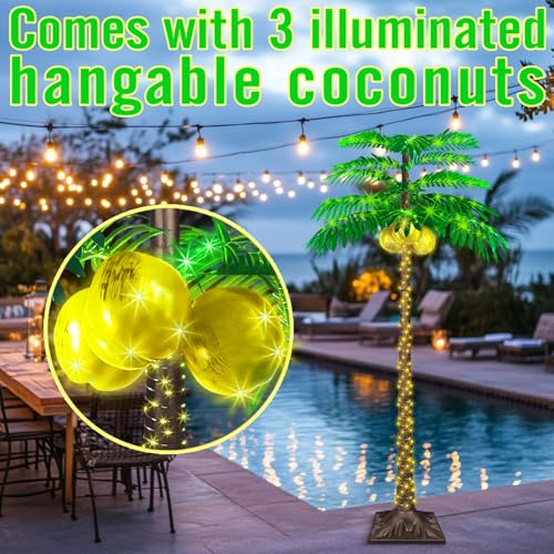 Palmier éclairé extérieur avec 8 modes pour déco de terrasse - 6