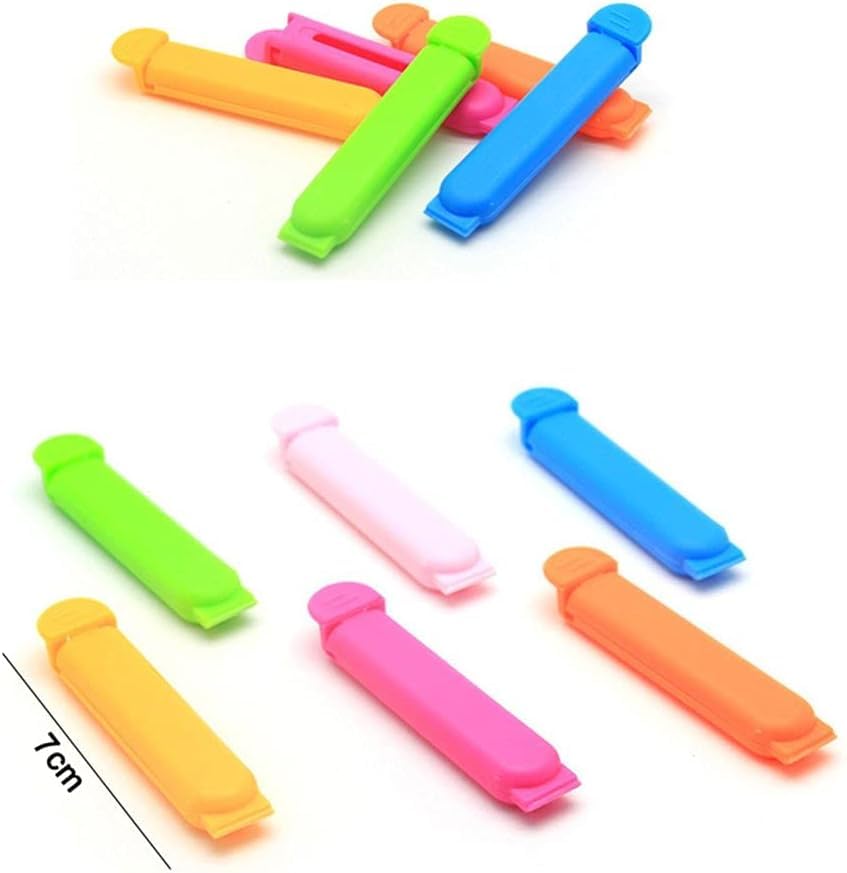 10 Pcs Plastic Sealer Clamp Tool Bag Clips, Sealing Clips Fresh-Keeping Clamp Bag Clips Kitchen Tool, Mixed Color (7cm)
