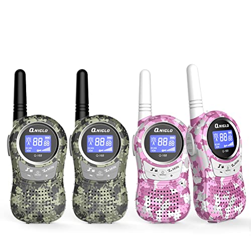 Walkie Talkie for Kids 4 Pack, Kids Walkie Talkies for Family, Walky Talky for Kids Long Range, Walkie-talkies for Kid, Camping Toys Xmas Gifts for Kids, Toddlers, Girls, Boys Ages 4+