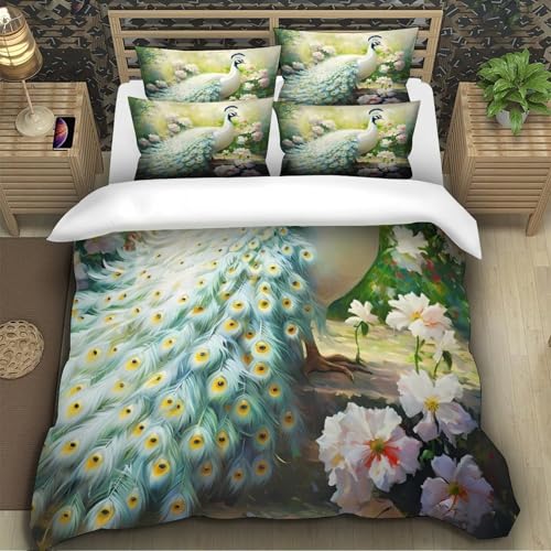 Parure de lit microfibre super douce avec scène florale 3D - 5