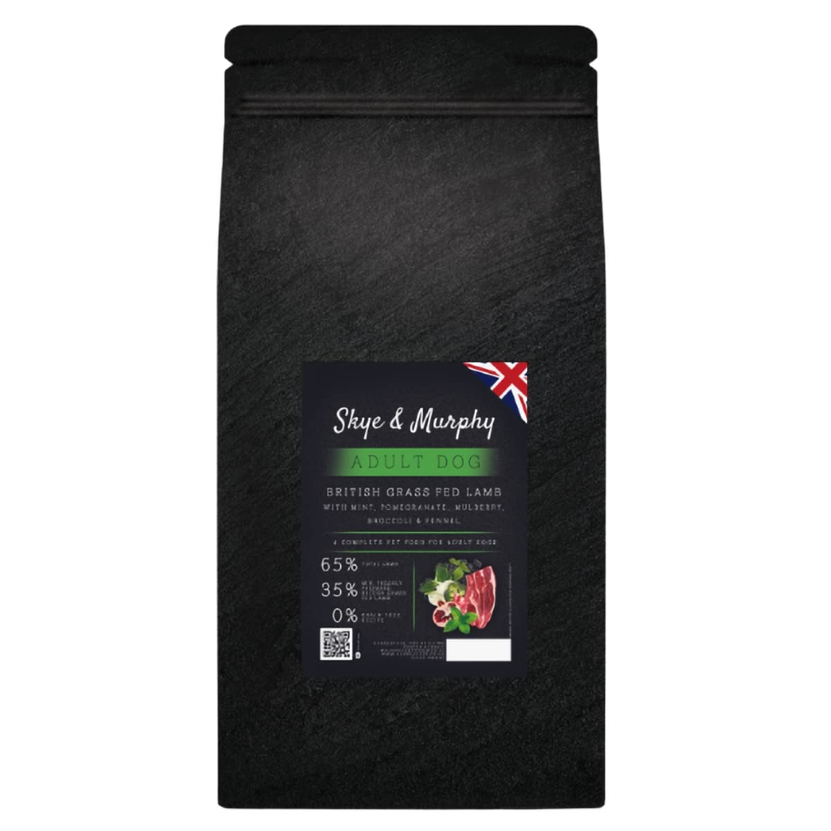 Skye & Murphy Adult Dry Dog Food Superfood 65 Blend - British Lamb (12kg) Grain Free Dog Food with Sweet Potato, Beans, Beet Pulp & Added Omega 3