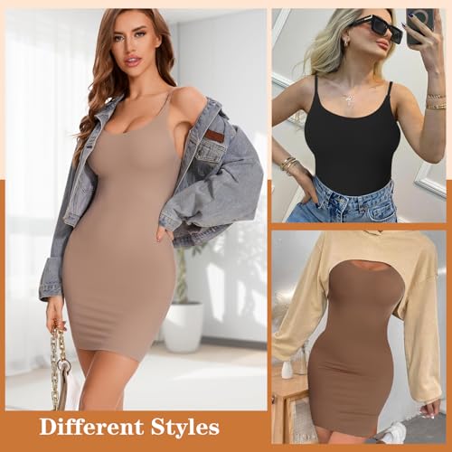 Image of Womens Shapewear Slips for Under Dresses Tummy Control Slip Dress Seamless Full Body Shaper