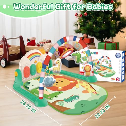 Baby Gym & Play Mat, Tummy Time & Activity Mat Toys, Infant to Toddler Play Piano Mat, 0-12 Months (Green) - Image 3