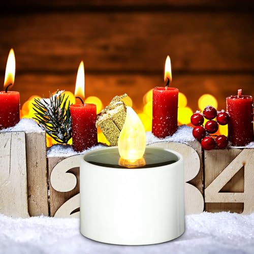 Vela de Té LED Solar SEWACC Lámpara Decorativa Mini de ABS Resistente 5