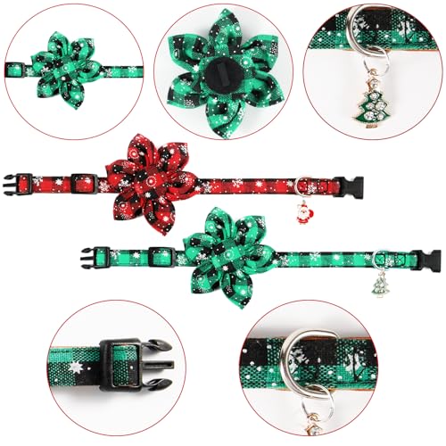 2pcs Christmas Dog Collar with Flower - Image 4