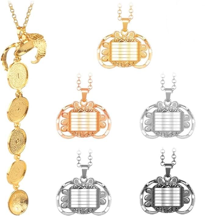 RAKUTECollar Foto Locket Personalizado, Collar Mujer Relicarios para Fotos Grabados de Memoria Personalizada, Locket de la Foto Colgante de Ampliación Foto Locket Collar Colgante Regalo Joyería Decoración