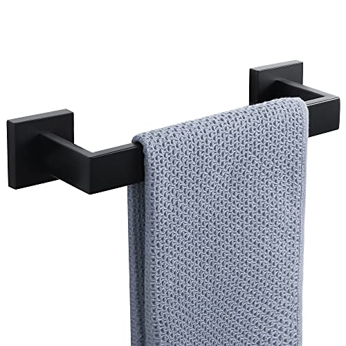 Toallero de pared Sayayo, 30 cm, acero inoxidable SUS-304, acabado negro mate