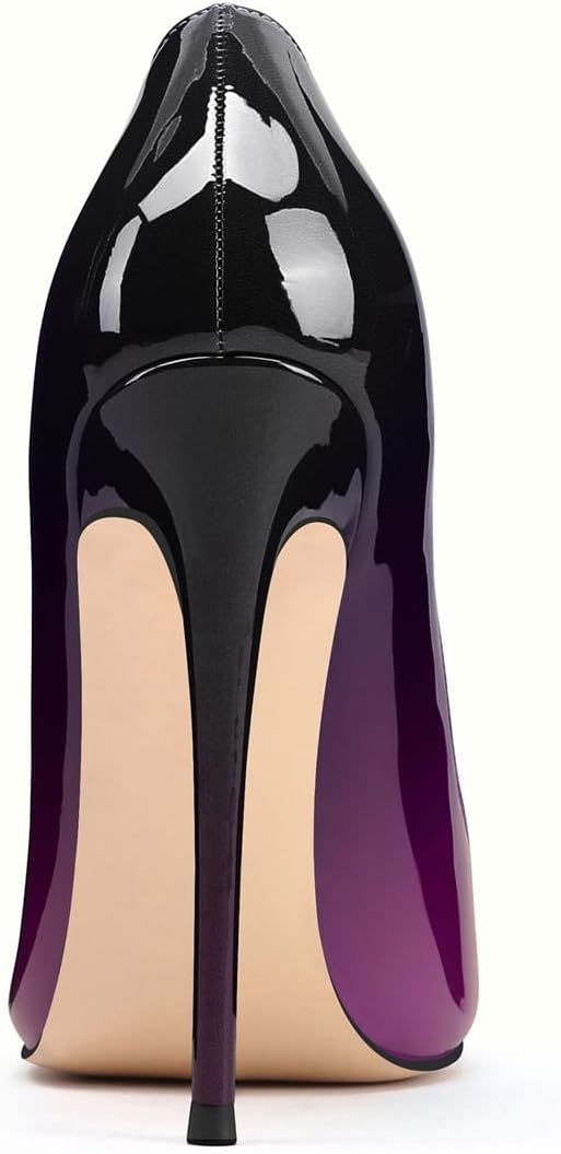 Purple High Heels for Women Pointed Toe Pumps Gradient Patent 4.7 inches Formal Sexy Fashion Stiletto Dress Wedding Shoes Size 7.5 - Image 5