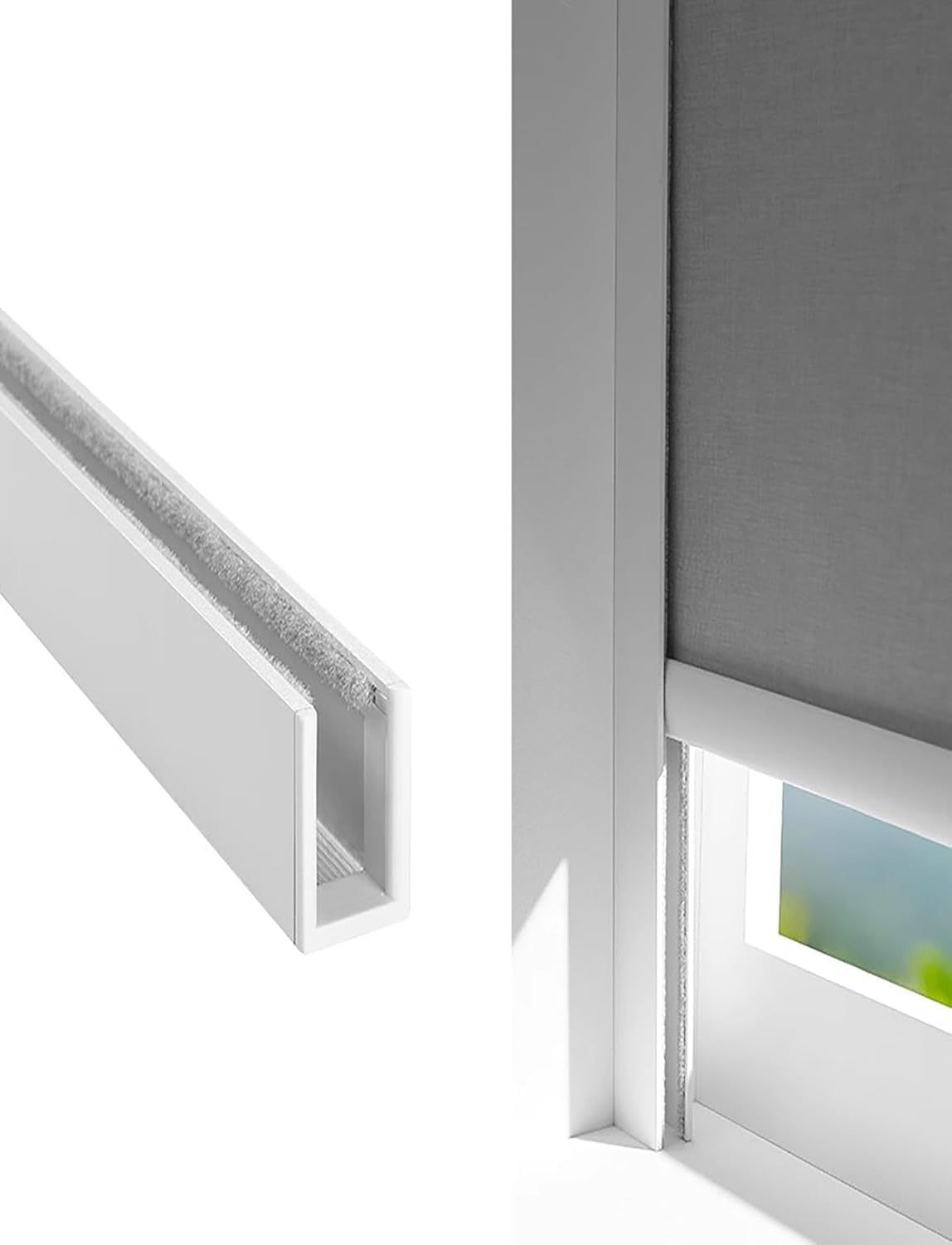 JvFbjLF Suitable For Gaps In The Side Rails Of Blinds: U-shaped Light-blocking Strip(Color3,35cm/13.7'')