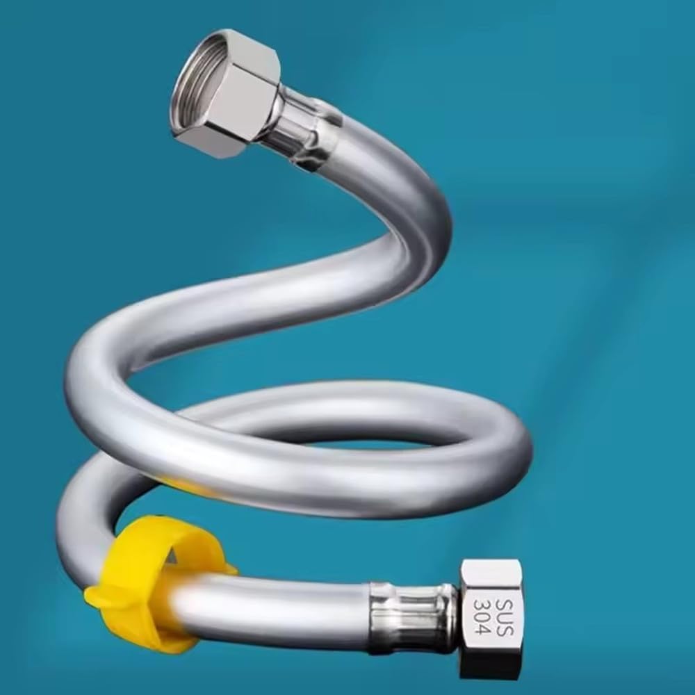 Faucet Line Connector Washing Machine Inlet Hose Connection Supply Water for Dishwashers Bathroom,copper nut,Length: 150cm