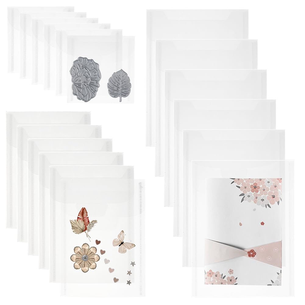 AHANDMAKER 36Pcs Clear Stamp and Die Storage Pockets