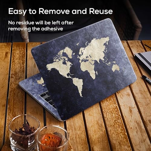 Image of Galaxsia World Map D4 Full Body Vinyl Laptop Skin /Sticker /Cover Upto 15.6 Inches Laptops Laminated-Removable-HD Quality Compatible for Hp-Dell-Sony-Lenovo-Asus etc.(15x10 Inches)